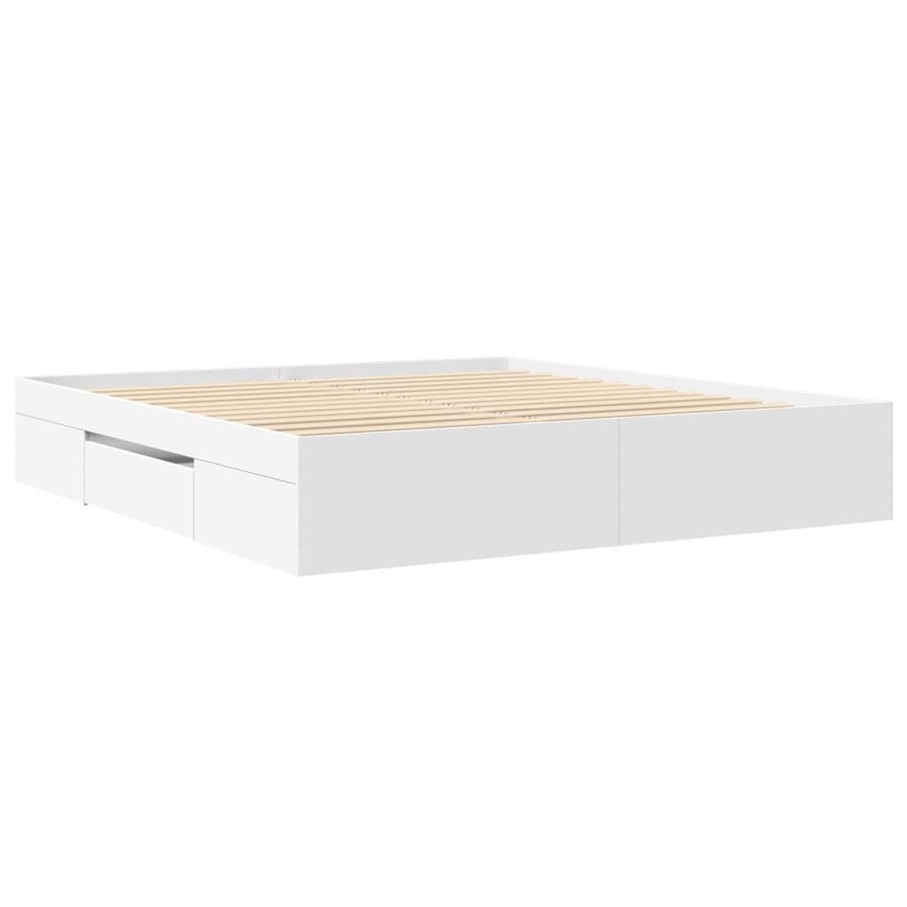 Modern Wooden Super King Size 180cm Bed Frame Base With Drawers & Storage Compartments