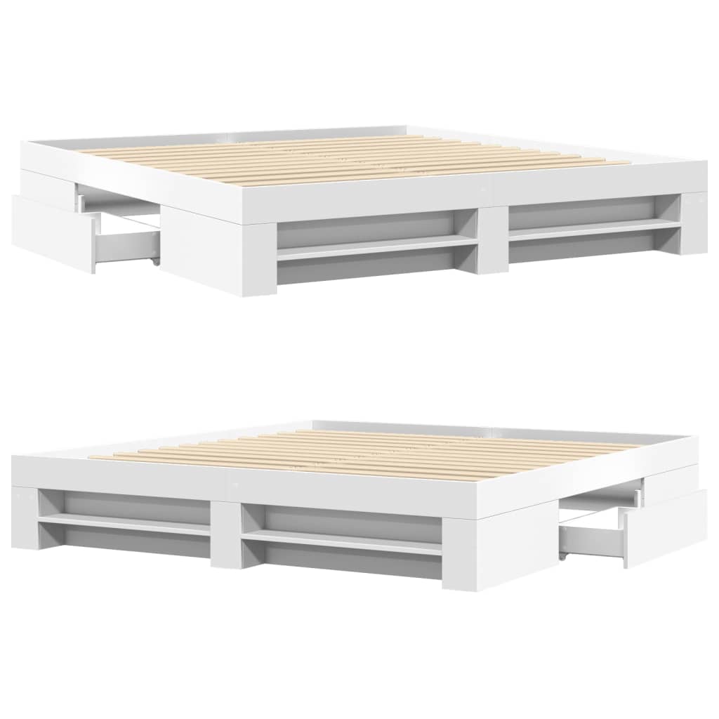 Modern Wooden Super King Size 180cm Bed Frame Base With Drawers & Storage Compartments
