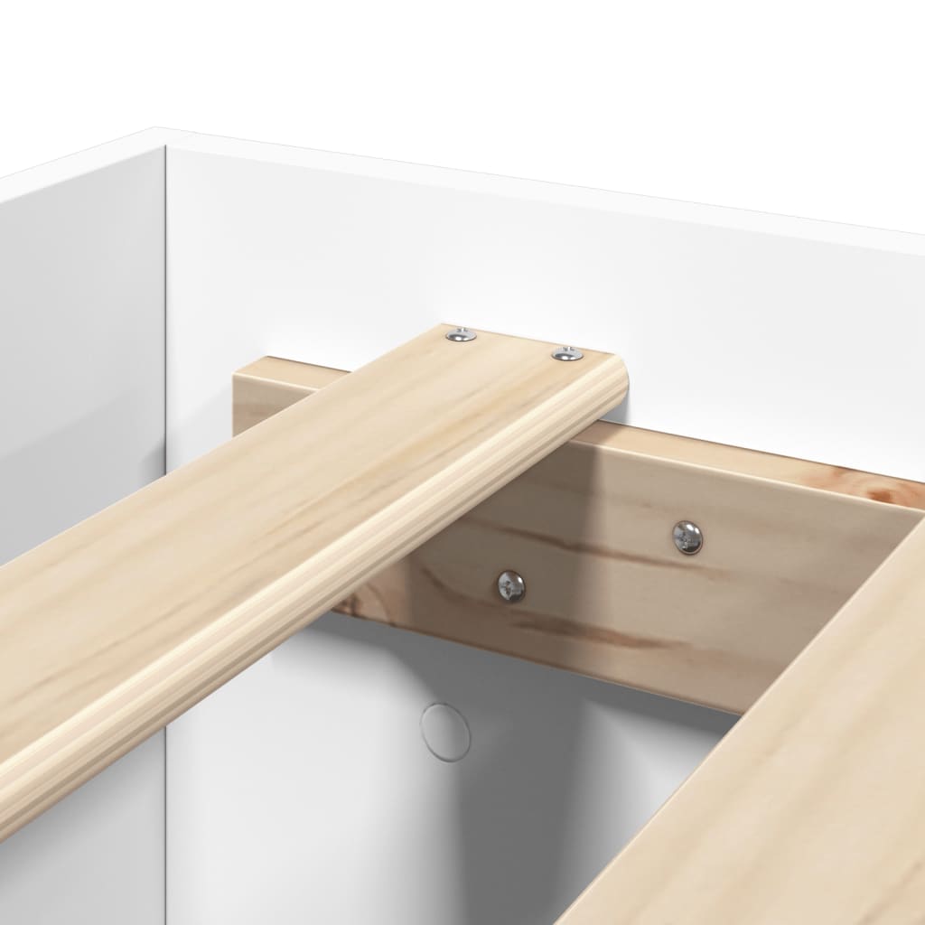 Bed Frame without Mattress White 180x200 cm Super King Engineered Wood