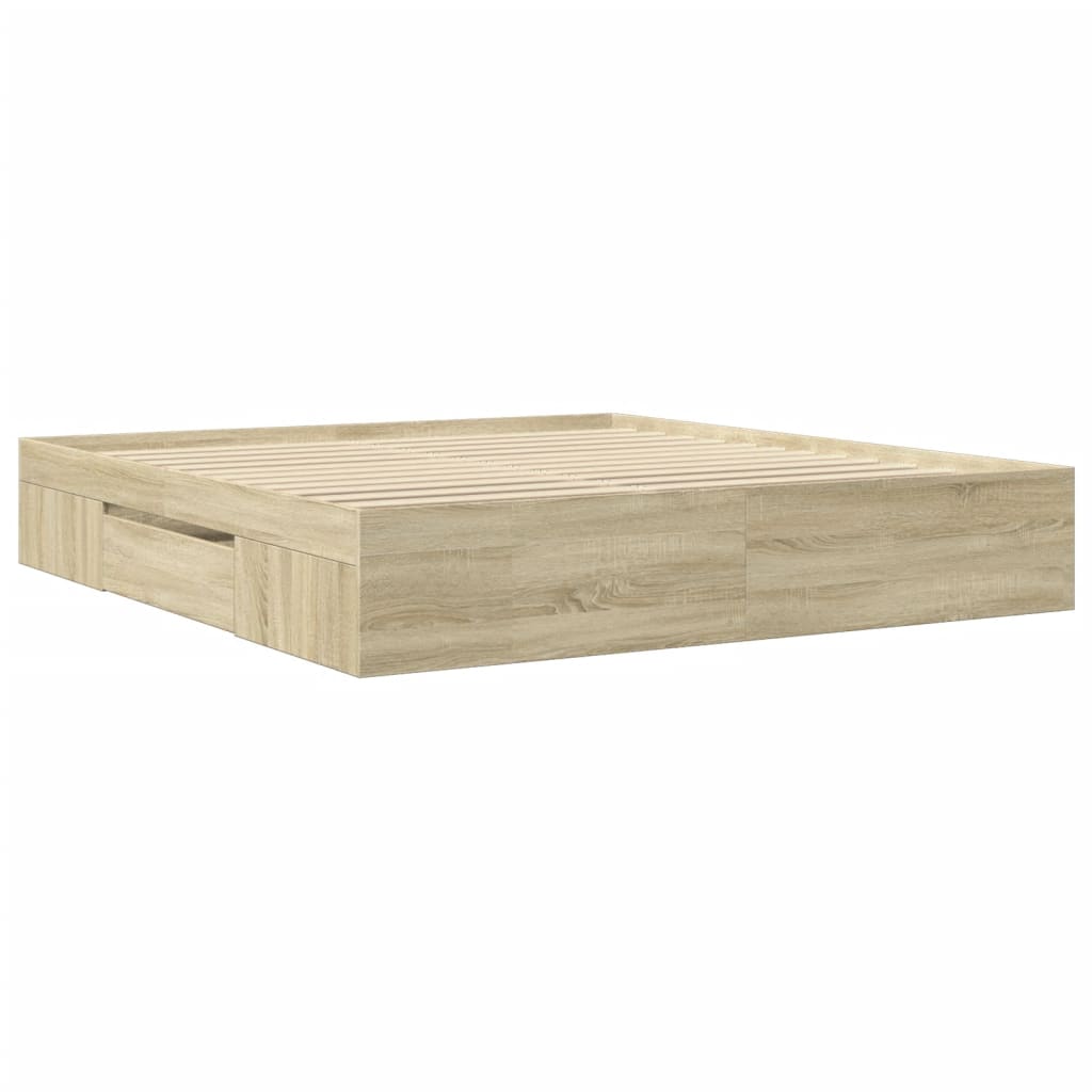 Modern Wooden Super King Size 180cm Bed Frame Base With Drawers & Storage Compartments