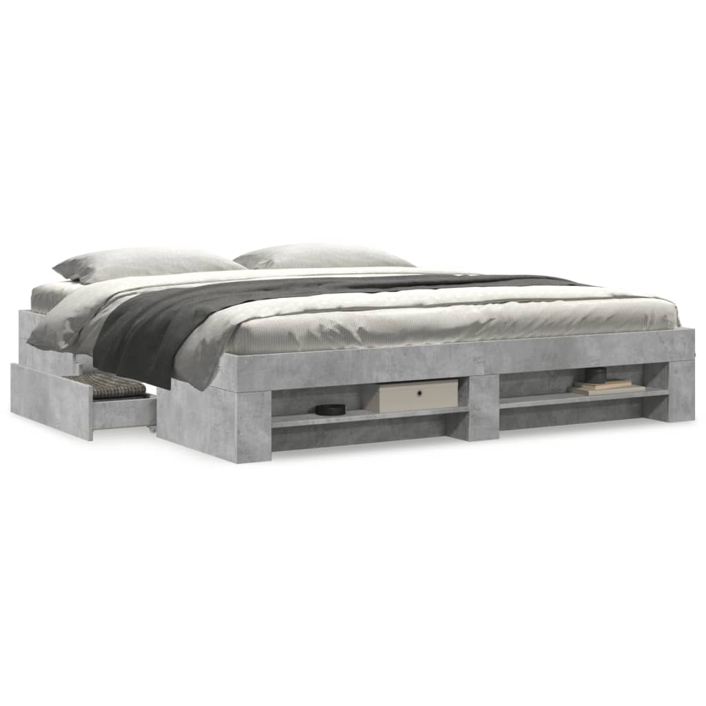 Modern Wooden Super King Size 180cm Bed Frame Base With Drawers & Storage Compartments