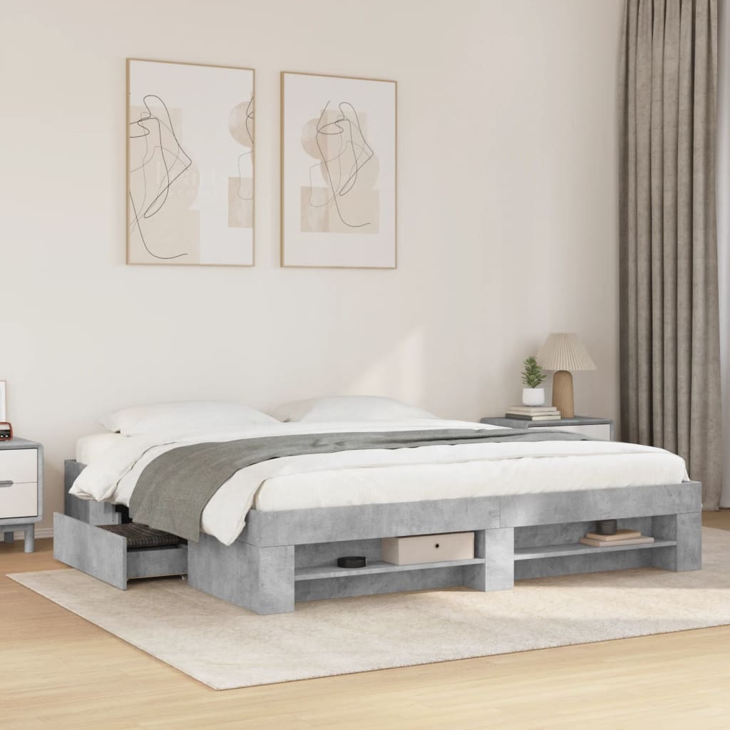 Modern Wooden Super King Size 180cm Bed Frame Base With Drawers & Storage Compartments