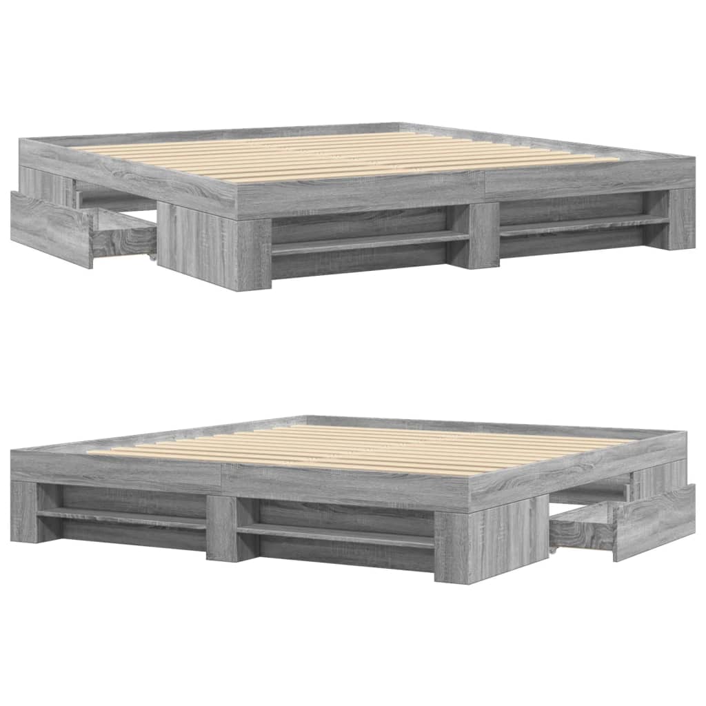 Modern Wooden Super King Size 180cm Bed Frame Base With Drawers & Storage Compartments