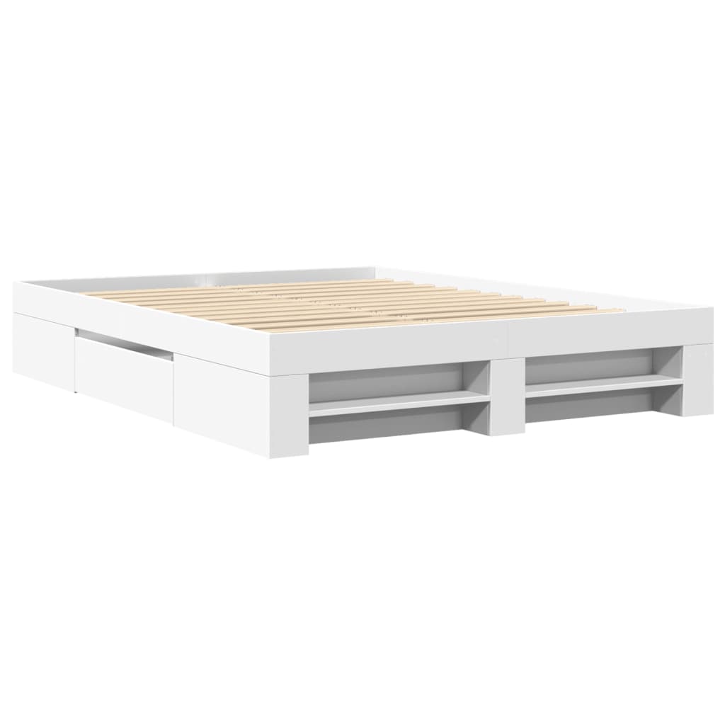 Modern Wooden King Size 150cm Bed Fame Base With Drawers & Storage Compartments