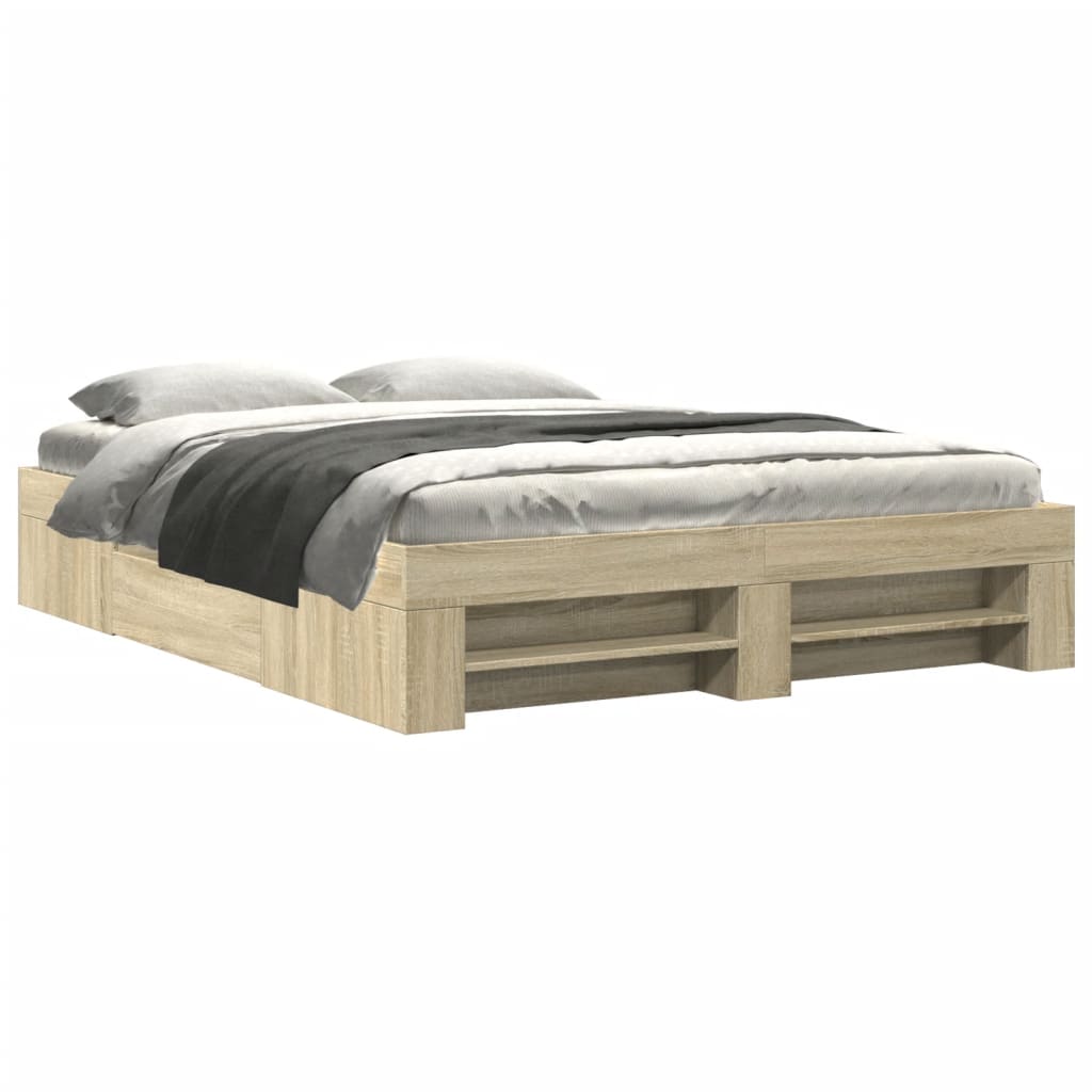 Modern Wooden King Size 150cm Bed Fame Base With Drawers & Storage Compartments