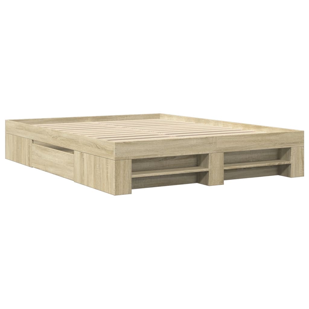 Modern Wooden King Size 150cm Bed Fame Base With Drawers & Storage Compartments