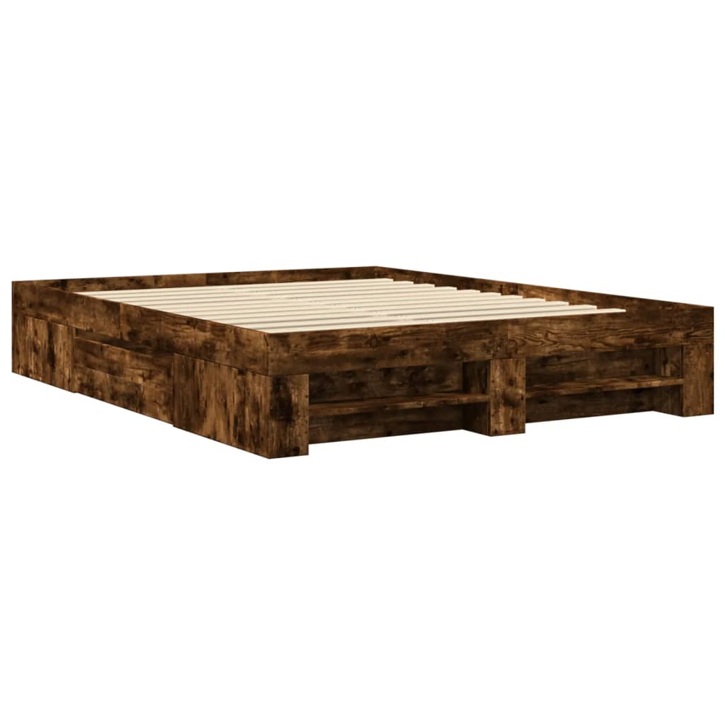 Modern Wooden King Size 150cm Bed Fame Base With Drawers & Storage Compartments