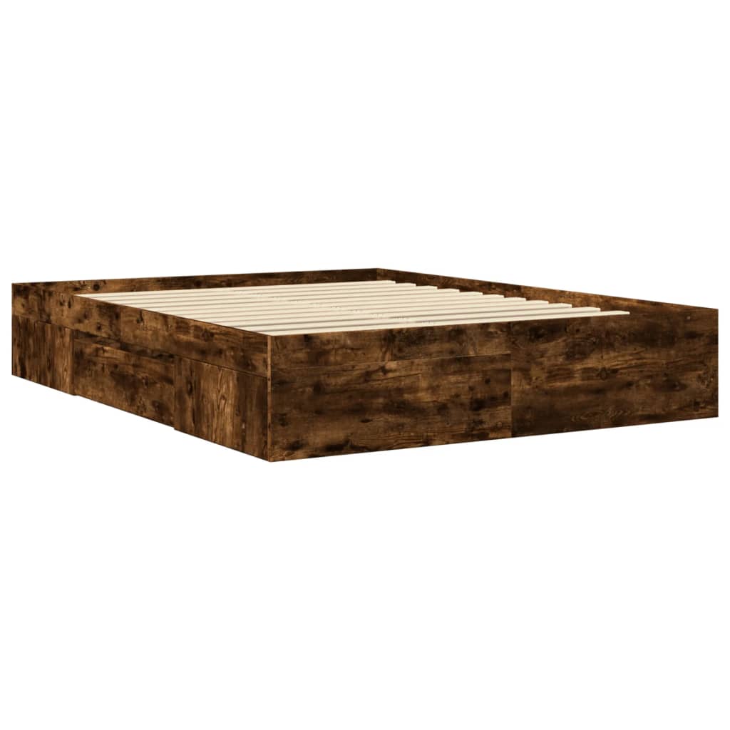 Modern Wooden King Size 150cm Bed Fame Base With Drawers & Storage Compartments