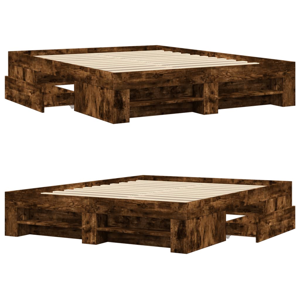 Modern Wooden King Size 150cm Bed Fame Base With Drawers & Storage Compartments