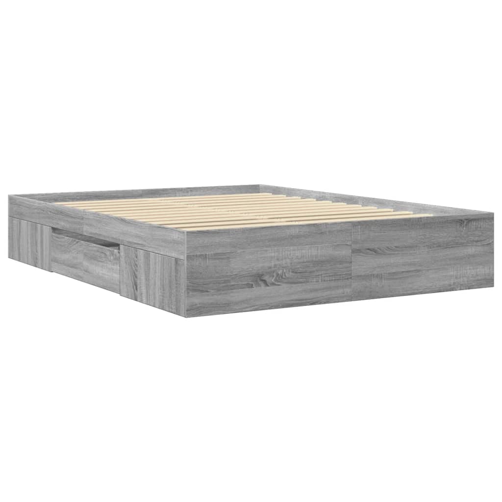 Modern Wooden King Size 150cm Bed Fame Base With Drawers & Storage Compartments