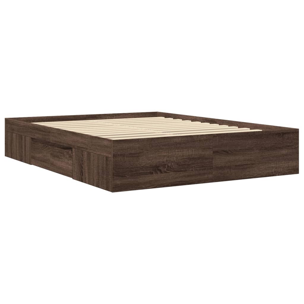 Modern Wooden King Size 150cm Bed Fame Base With Drawers & Storage Compartments