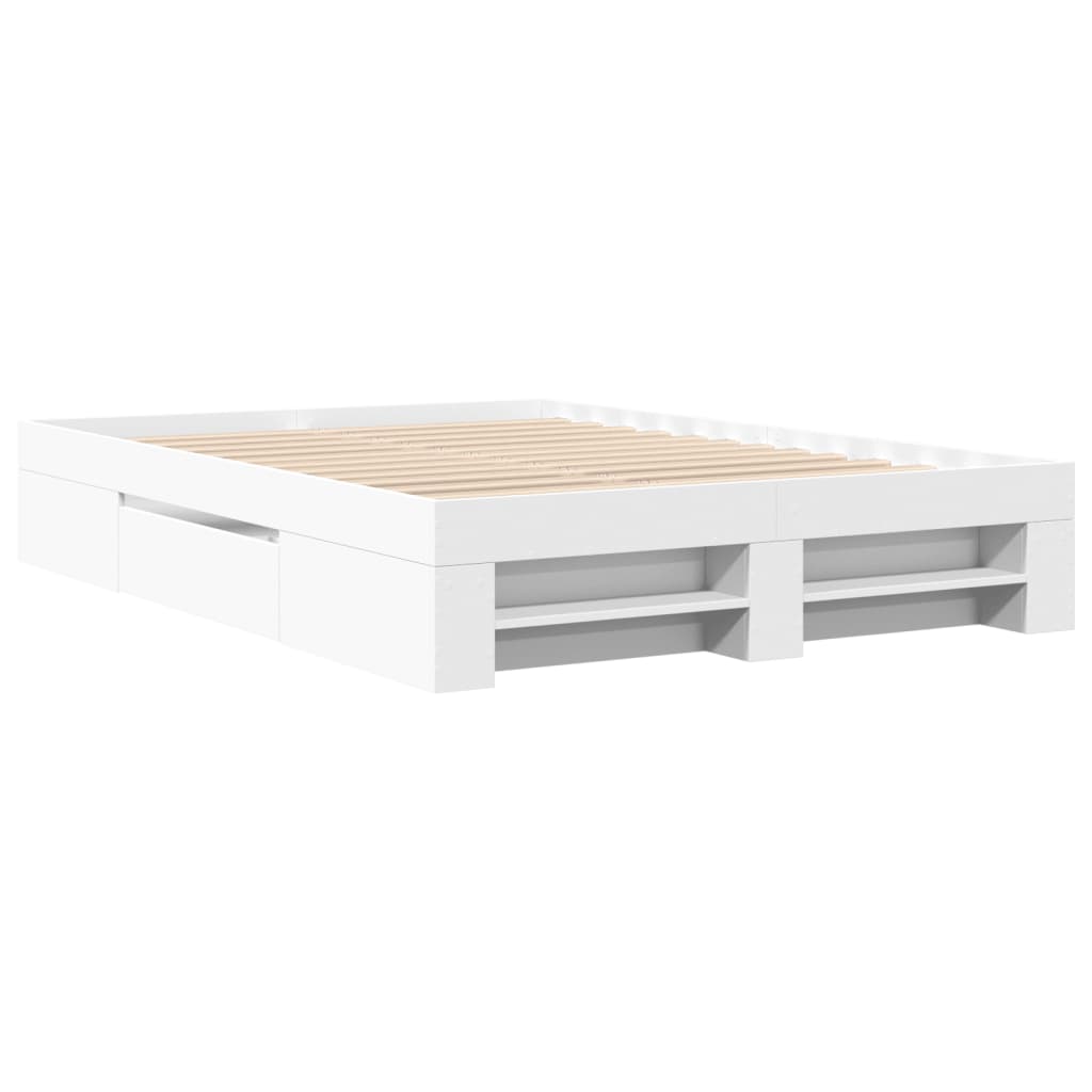 Modern Wooden Double Size 135cm Bed Frame Base With Drawers & Storage Compartments