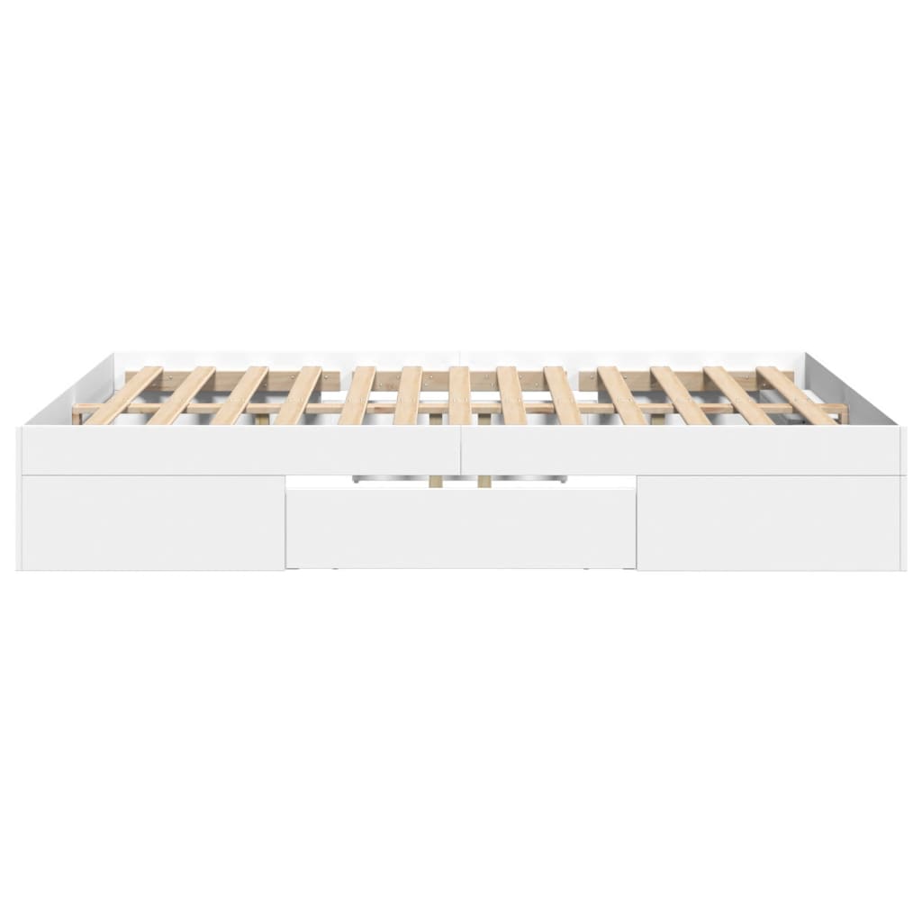 Modern Wooden Double Size 135cm Bed Frame Base With Drawers & Storage Compartments