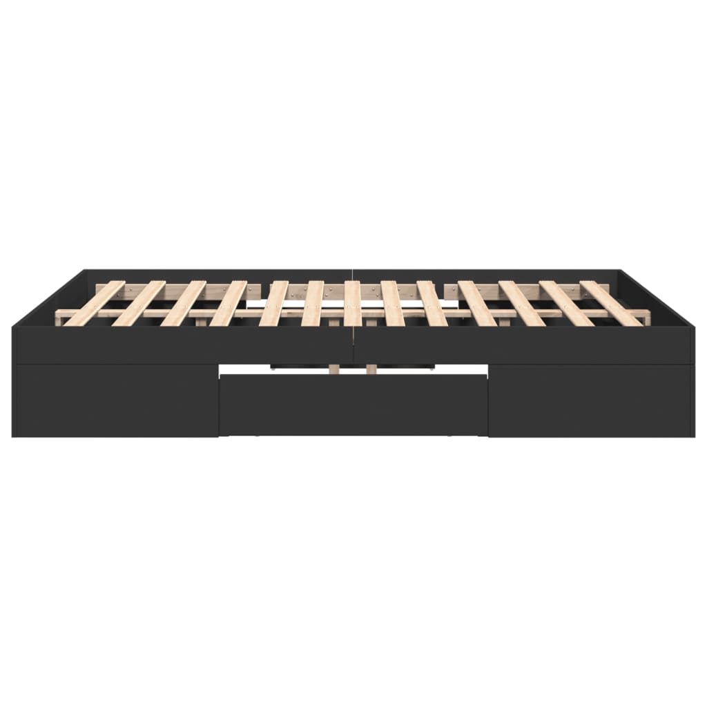Modern Wooden Double Size 135cm Bed Frame Base With Drawers & Storage Compartments