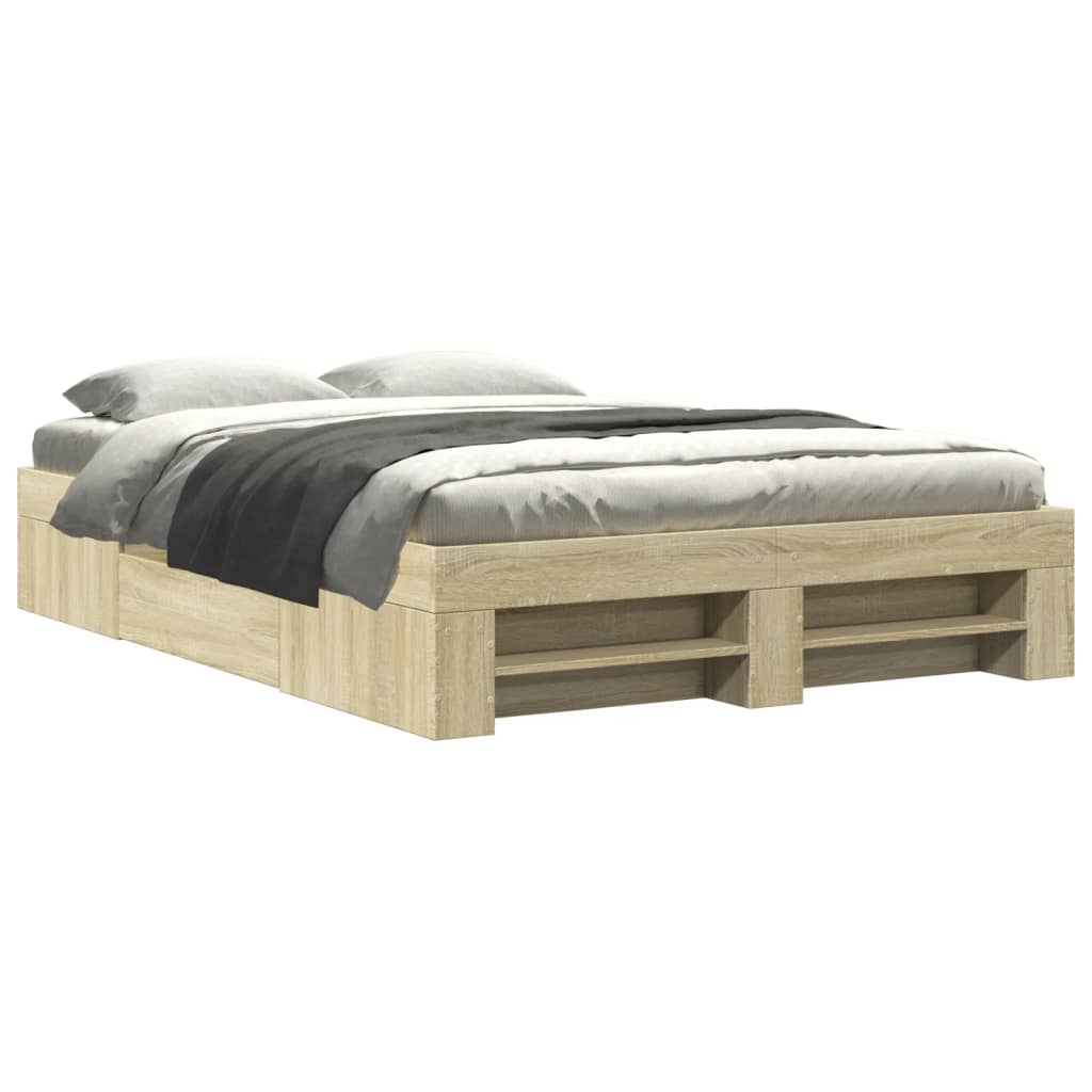 Modern Wooden Double Size 135cm Bed Frame Base With Drawers & Storage Compartments