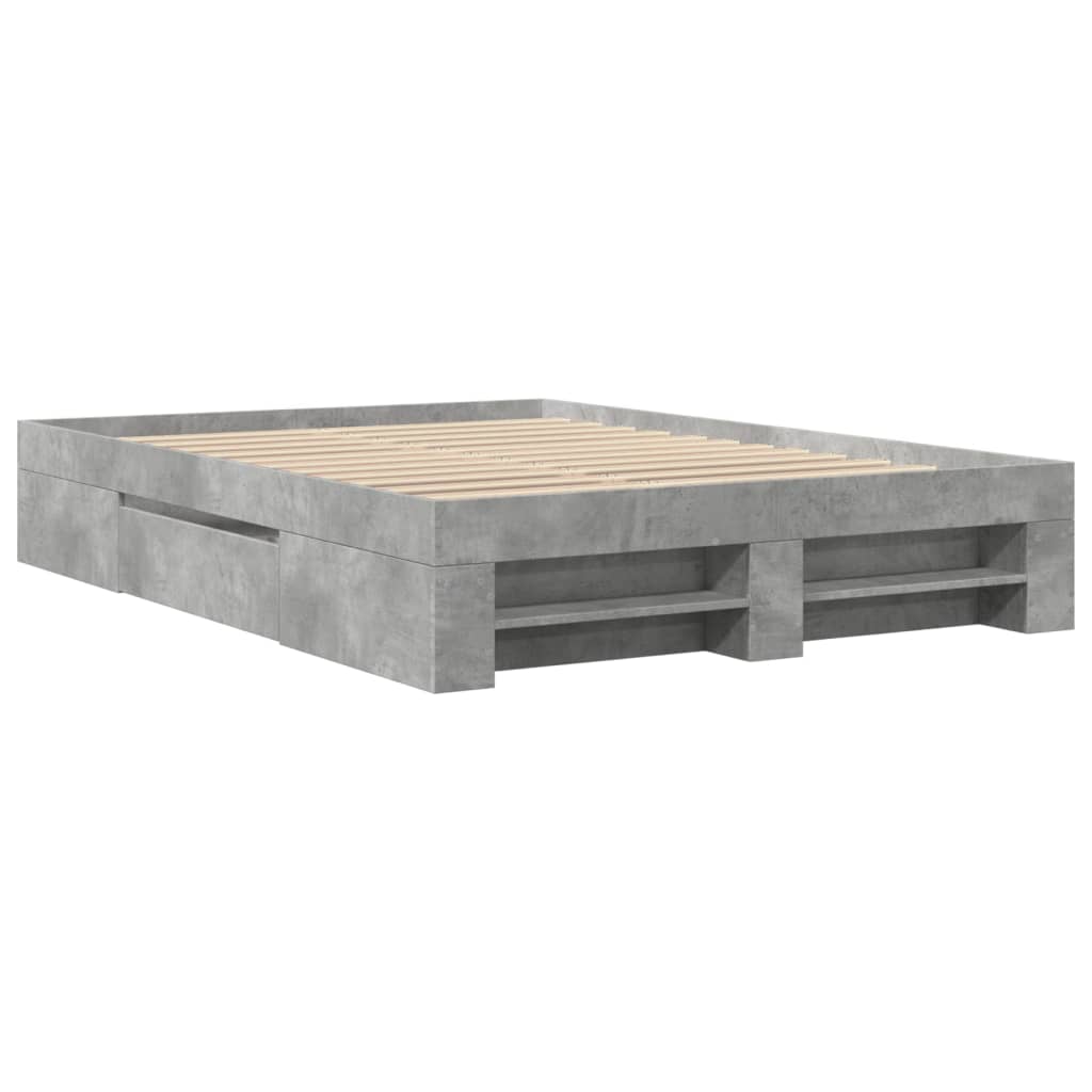 Modern Wooden Double Size 135cm Bed Frame Base With Drawers & Storage Compartments