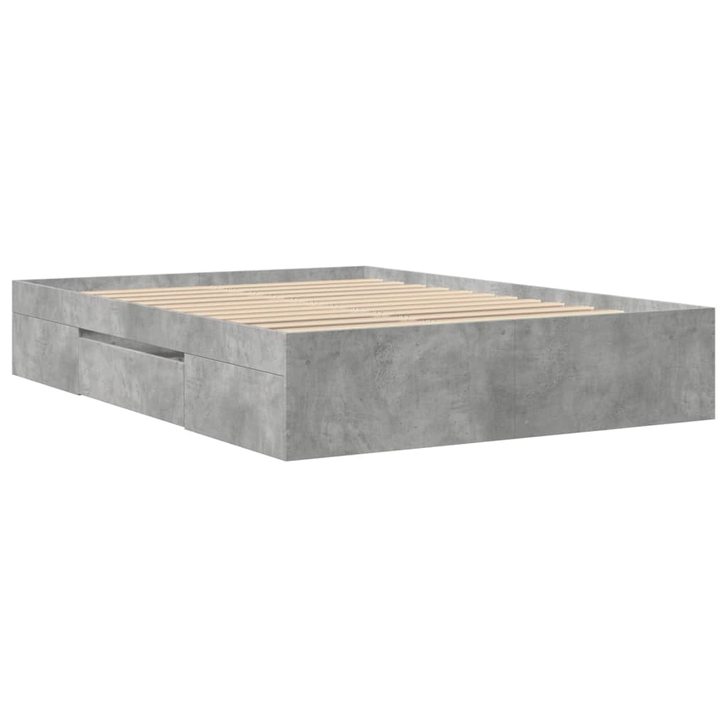 Modern Wooden Double Size 135cm Bed Frame Base With Drawers & Storage Compartments