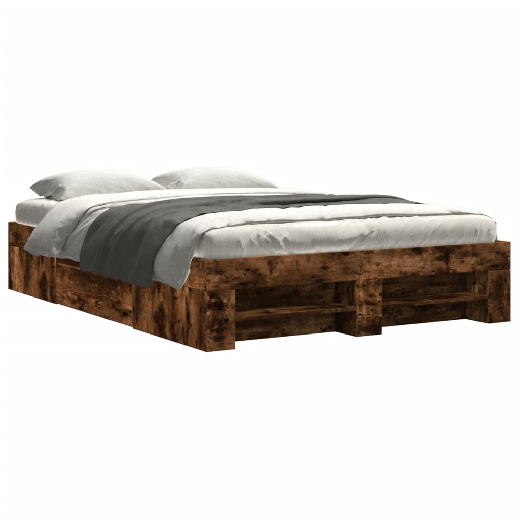 Modern Wooden Double Size 135cm Bed Frame Base With Drawers & Storage Compartments