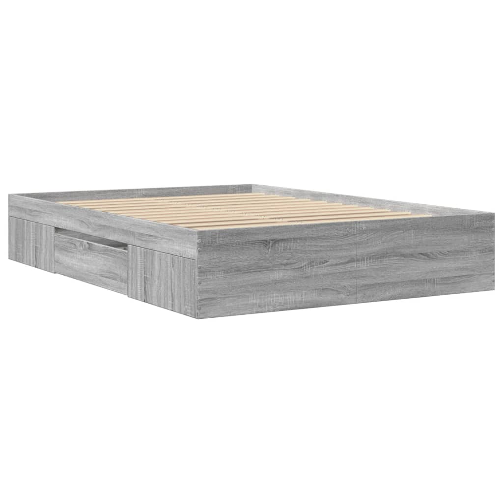 Modern Wooden Double Size 135cm Bed Frame Base With Drawers & Storage Compartments