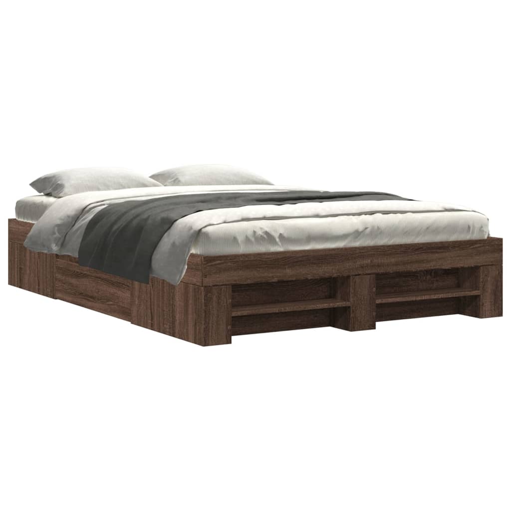 Modern Wooden Double Size 135cm Bed Frame Base With Drawers & Storage Compartments