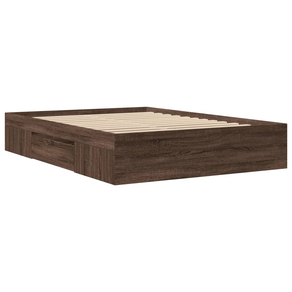 Modern Wooden Double Size 135cm Bed Frame Base With Drawers & Storage Compartments