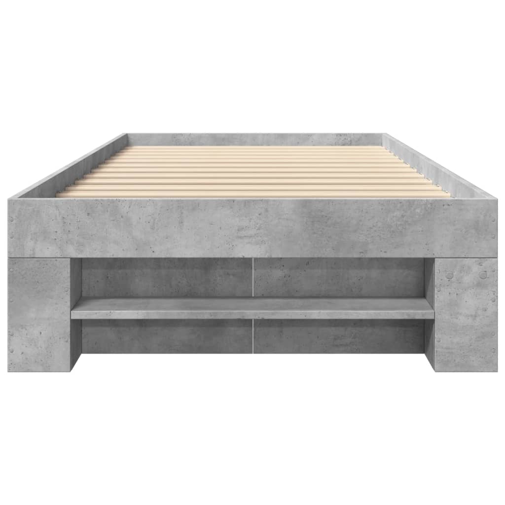 Bed Frame without Mattress Concrete Grey 90x190cm Engineered Wood