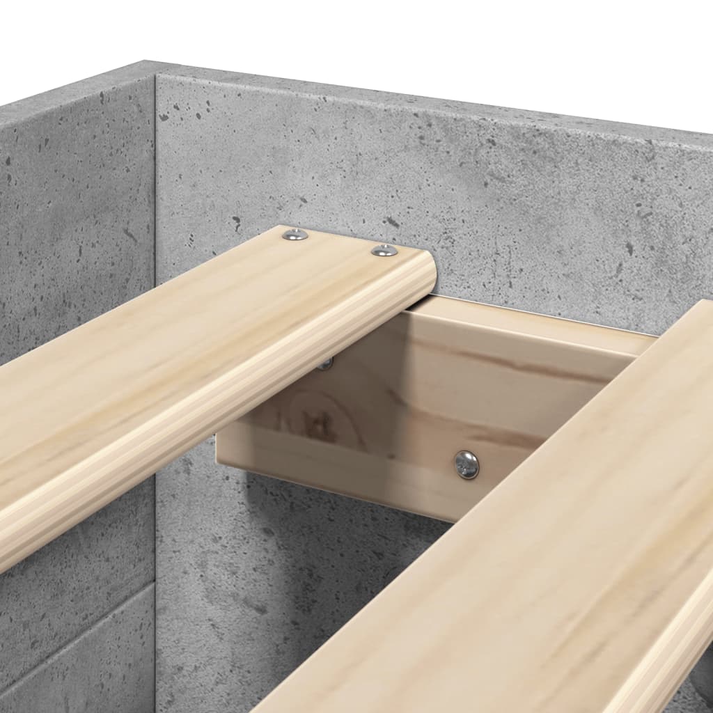 Modern Wooden Single Size 90cm Bed Frame Base With Storage Drawer & Open Compartments