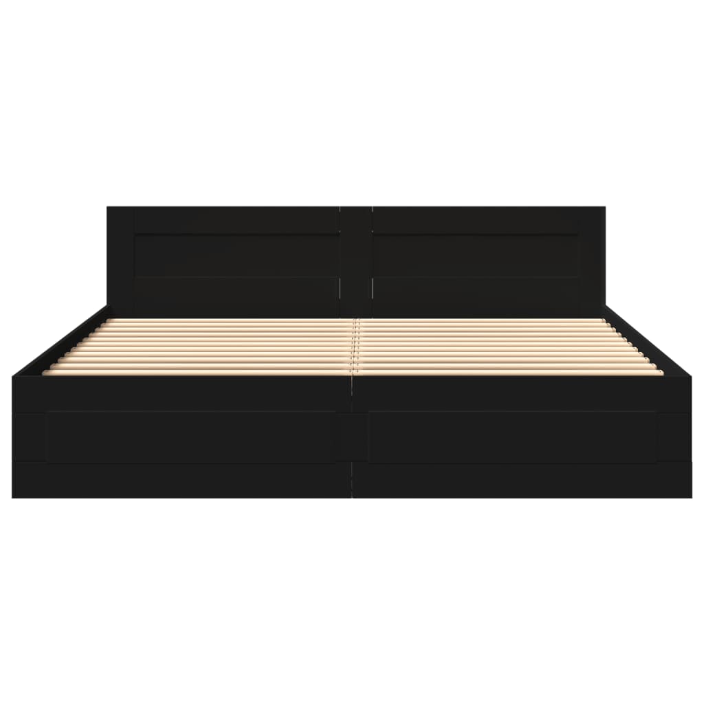 Modern Wooden Super King Size 180cm Bed Frame Base With Headboard & Drawers