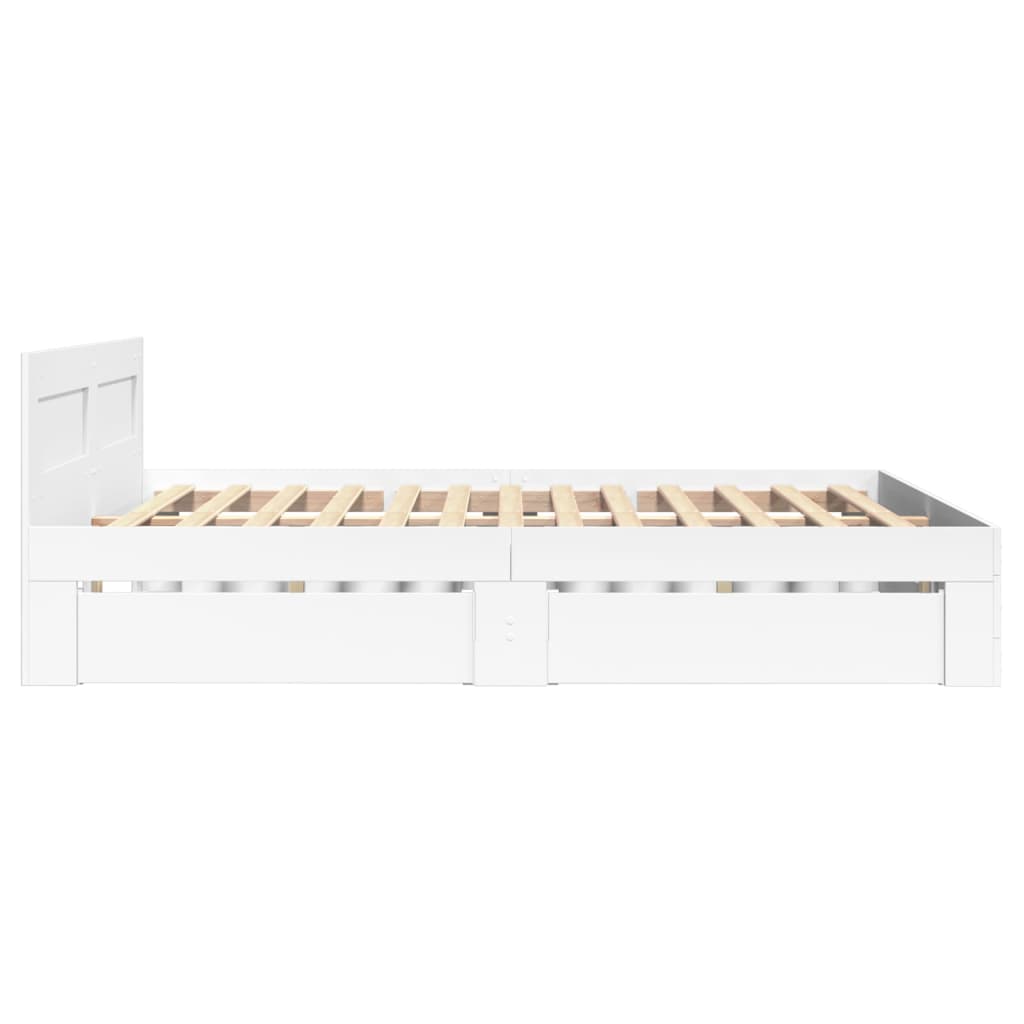 Bed Frame with Headboard without Mattress White 140x200 cm