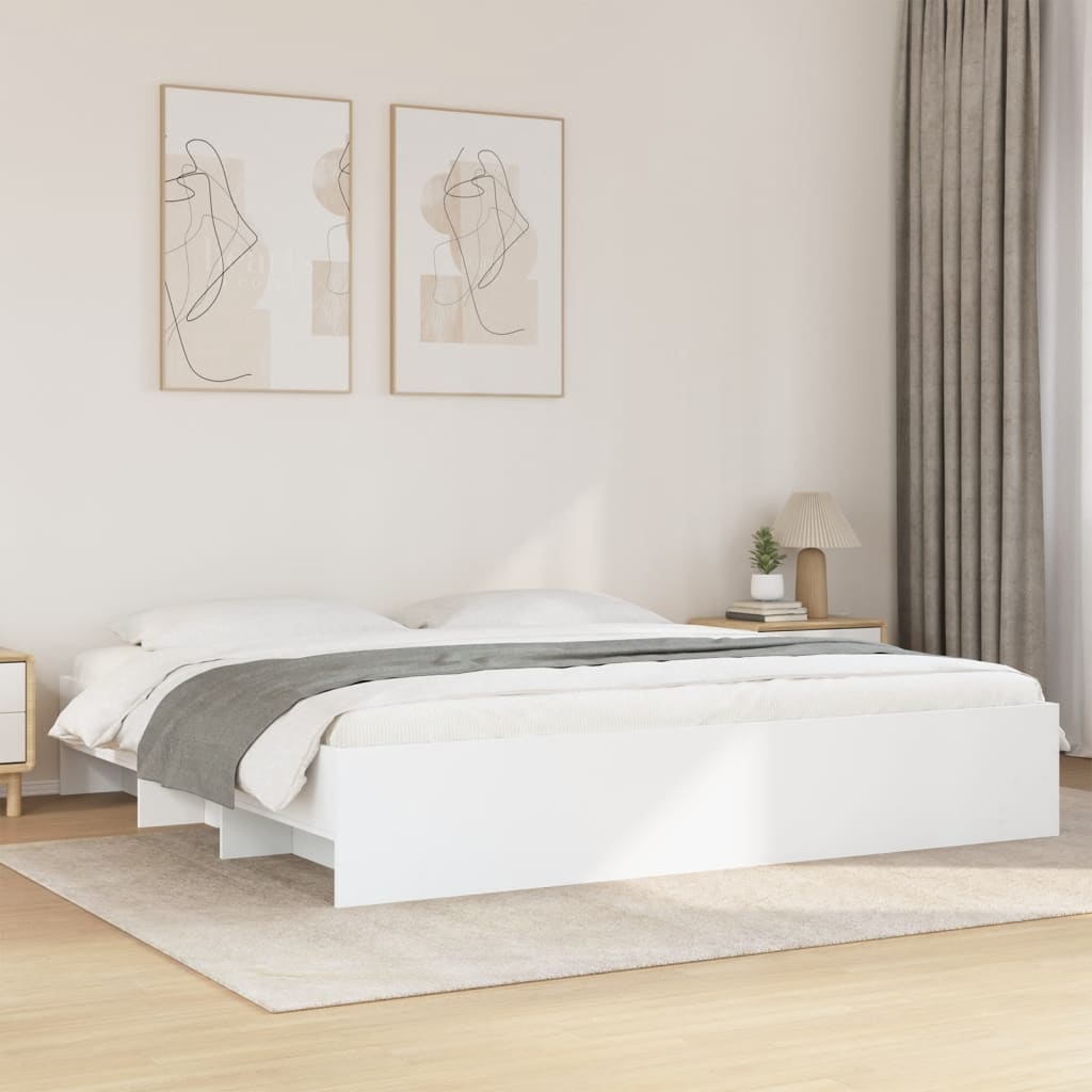 Modern Wooden Emperor Size 2m Bed Frame Base With Under Storage Space