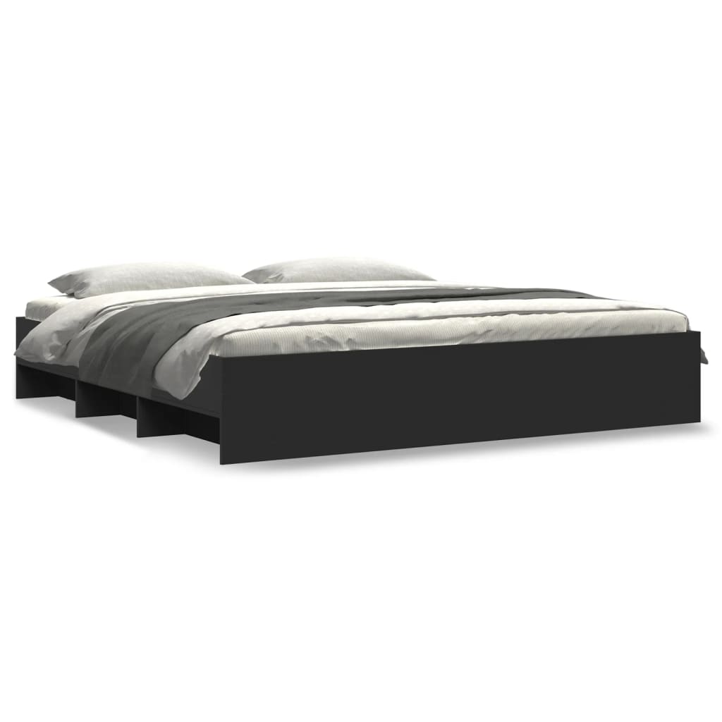Modern Wooden Emperor Size 2m Bed Frame Base With Under Storage Space