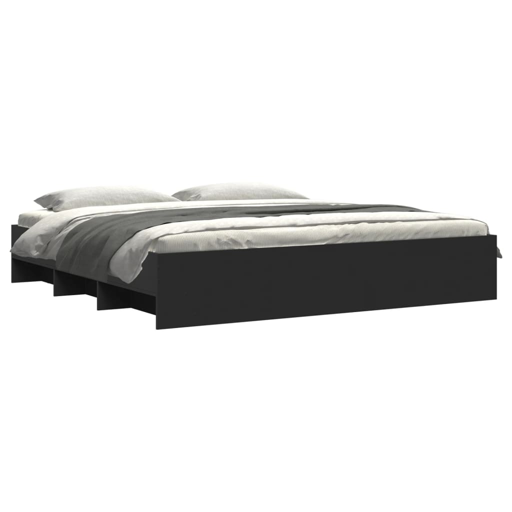 Modern Wooden Emperor Size 2m Bed Frame Base With Under Storage Space
