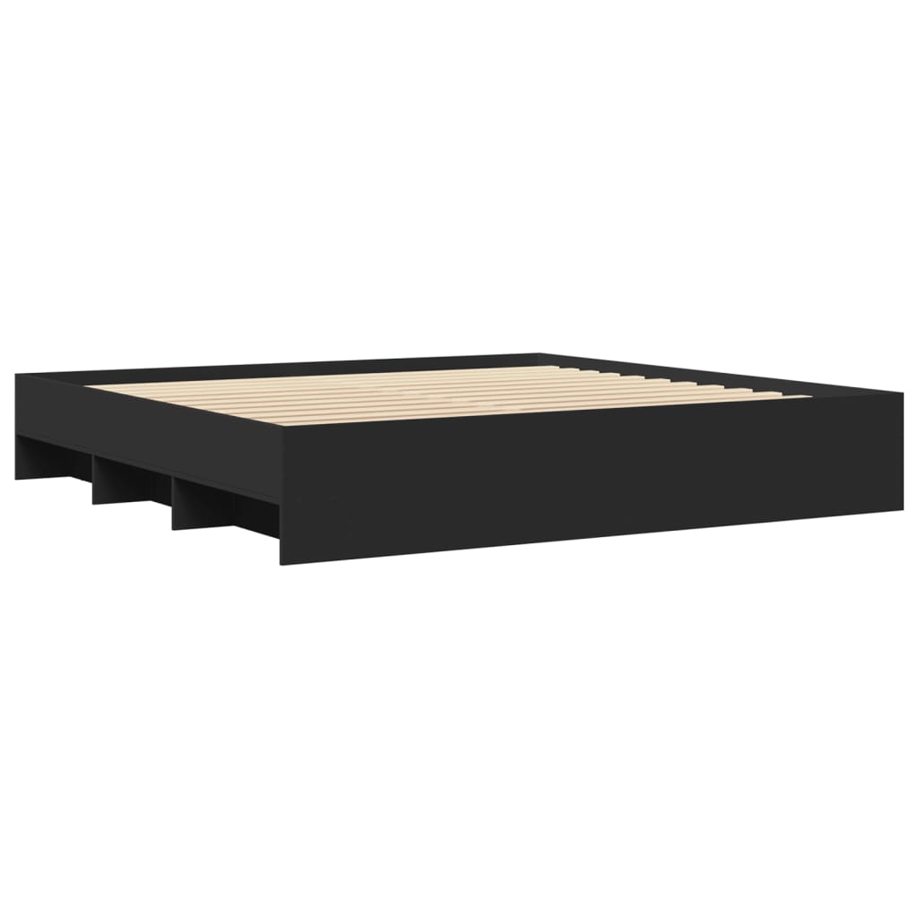 Modern Wooden Emperor Size 2m Bed Frame Base With Under Storage Space