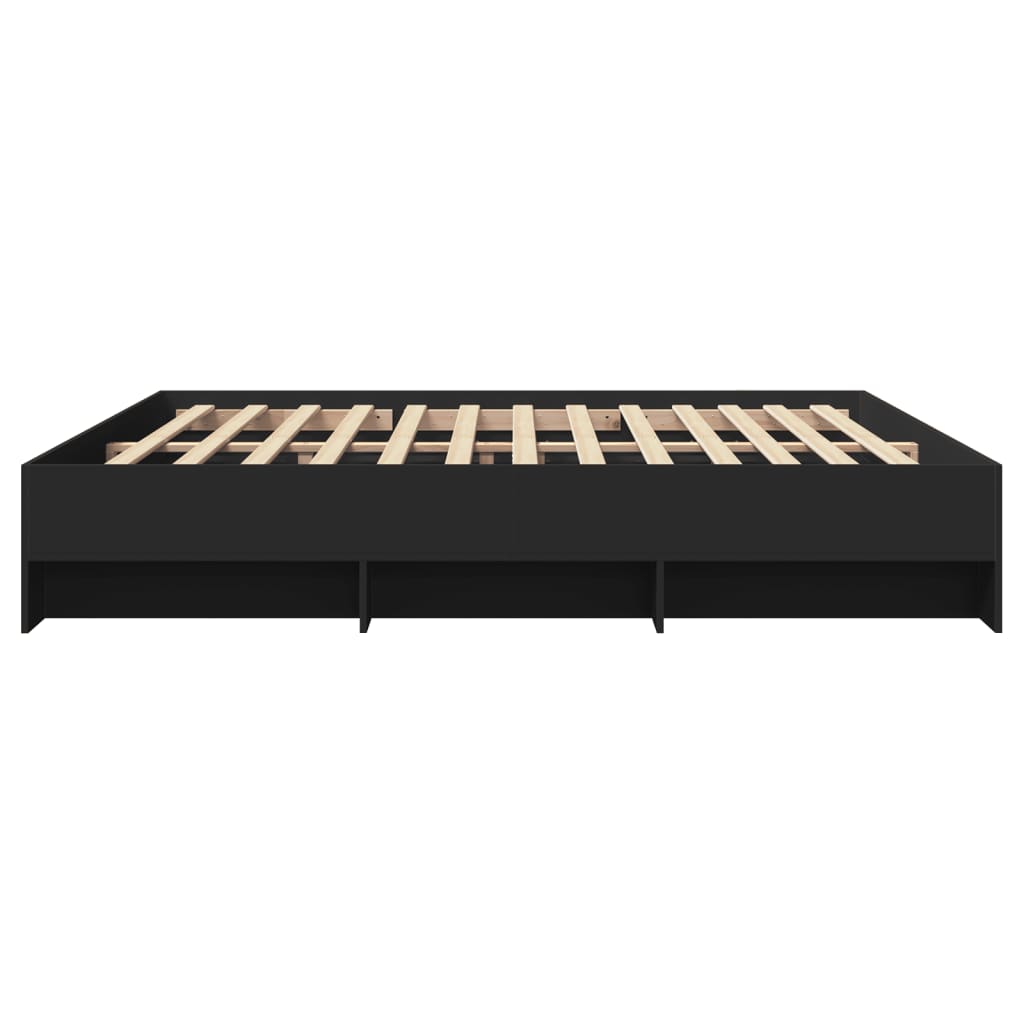 Modern Wooden Emperor Size 2m Bed Frame Base With Under Storage Space