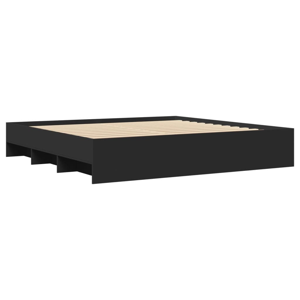Modern Wooden Emperor Size 2m Bed Frame Base With Under Storage Space