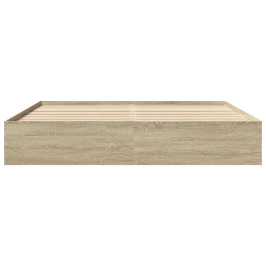 Modern Wooden Emperor Size 2m Bed Frame Base With Under Storage Space
