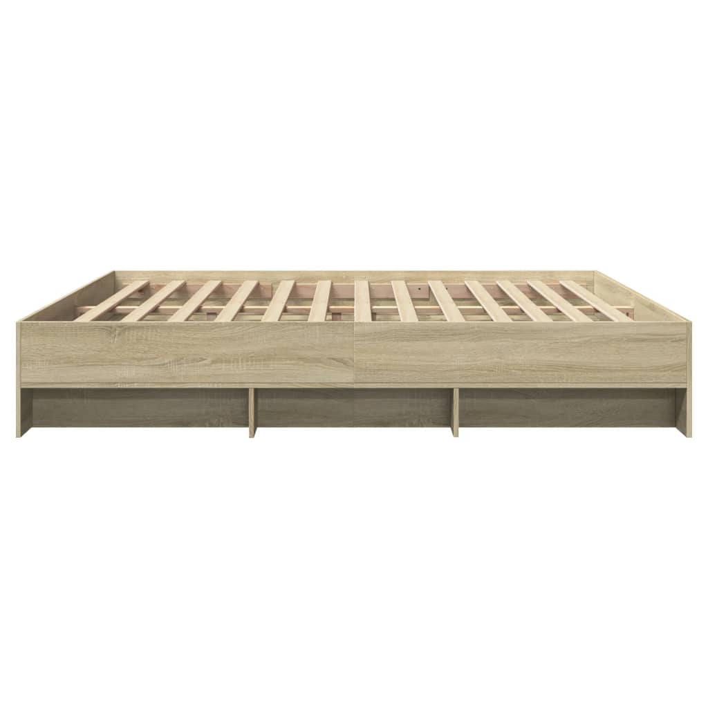 Modern Wooden Emperor Size 2m Bed Frame Base With Under Storage Space