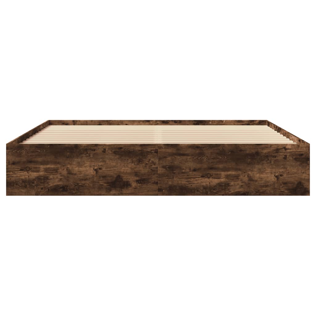 Modern Wooden Emperor Size 2m Bed Frame Base With Under Storage Space