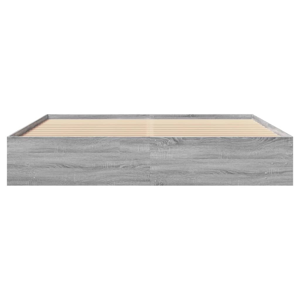 Bed Frame without Mattress Grey Sonoma 200x200 cm Engineered Wood