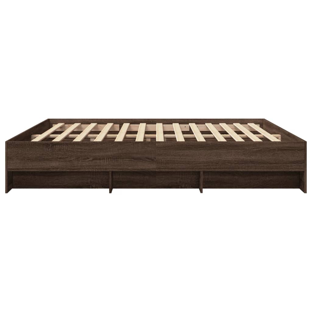 Modern Wooden Emperor Size 2m Bed Frame Base With Under Storage Space