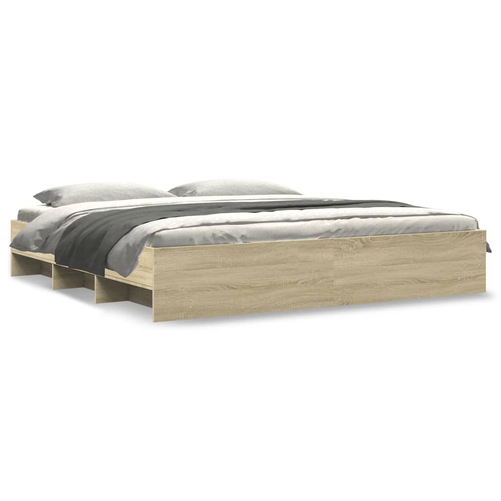 Bed Frame without Mattress Sonoma Oak 180x200 cm Super King Engineered Wood