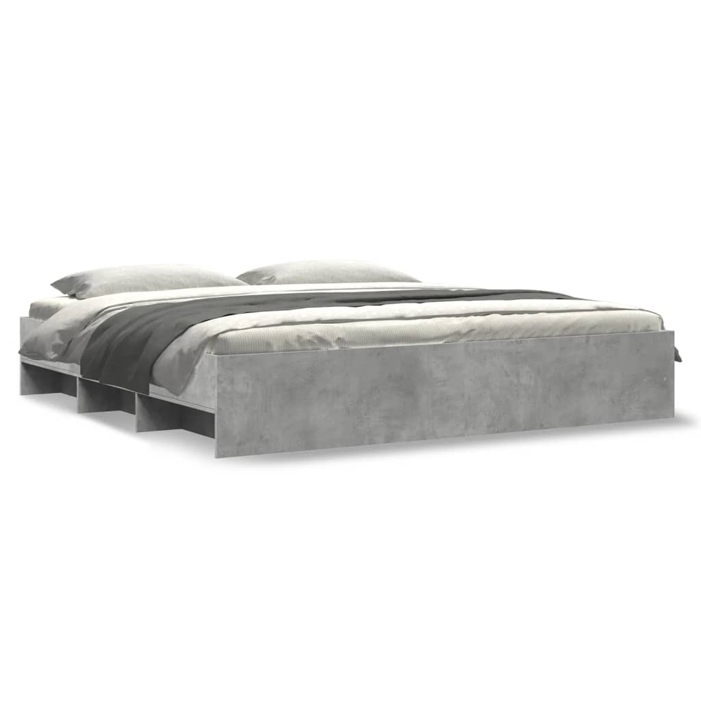 Bed Frame without Mattress Concrete Grey 180x200cm Engineered Wood