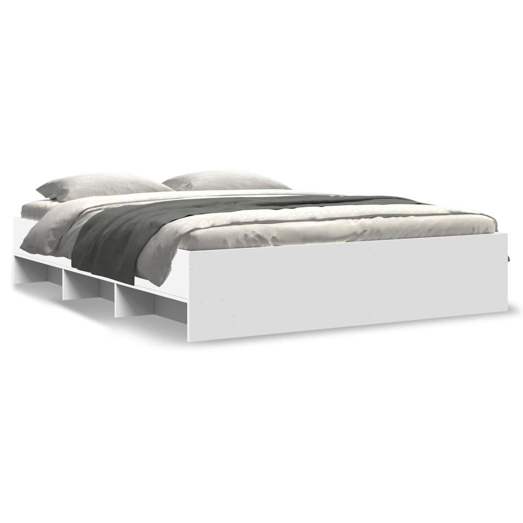Modern Wooden Queen Size 160cm Bed Frame Base With Under Storage Space
