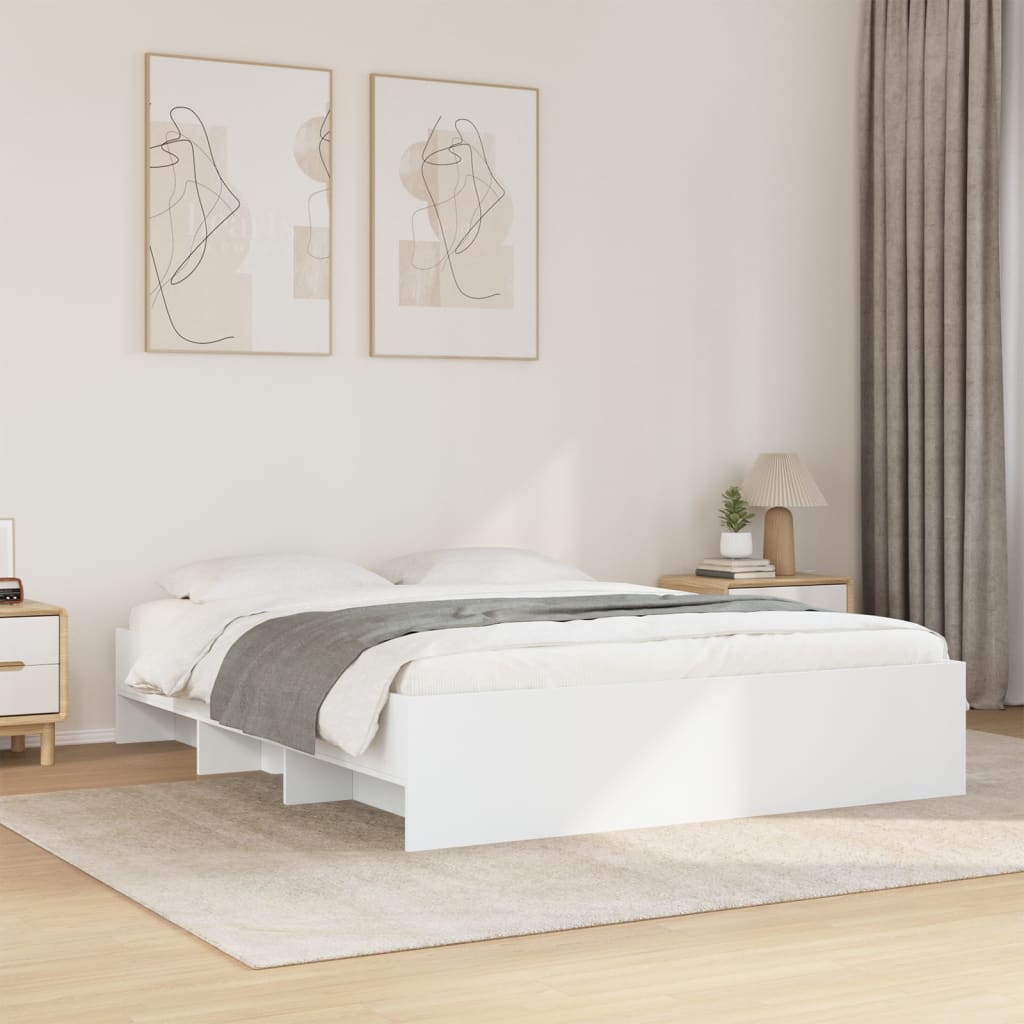 Modern Wooden Queen Size 160cm Bed Frame Base With Under Storage Space