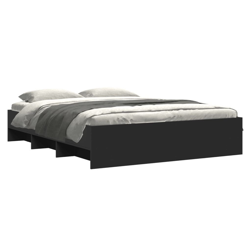 Bed Frame without Mattress Black 160x200 cm Engineered Wood