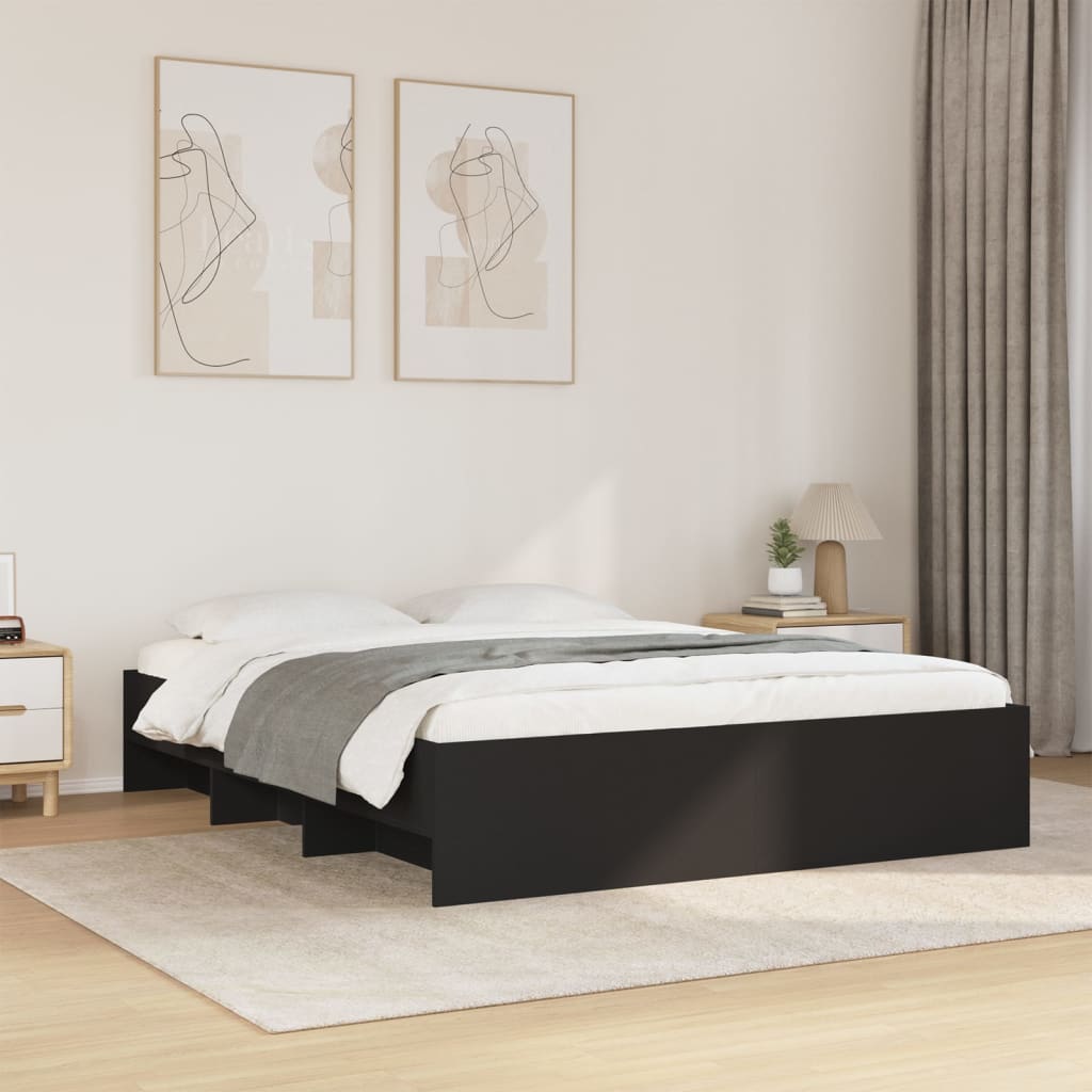 Modern Wooden Queen Size 160cm Bed Frame Base With Under Storage Space
