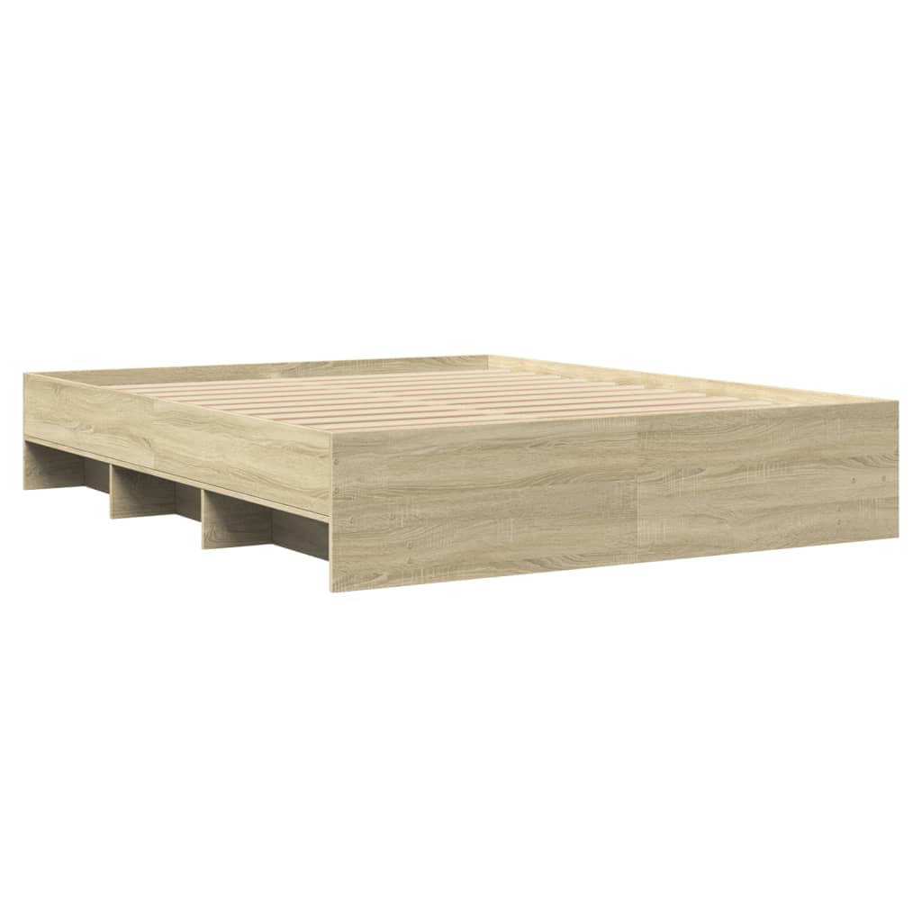 Modern Wooden Queen Size 160cm Bed Frame Base With Under Storage Space