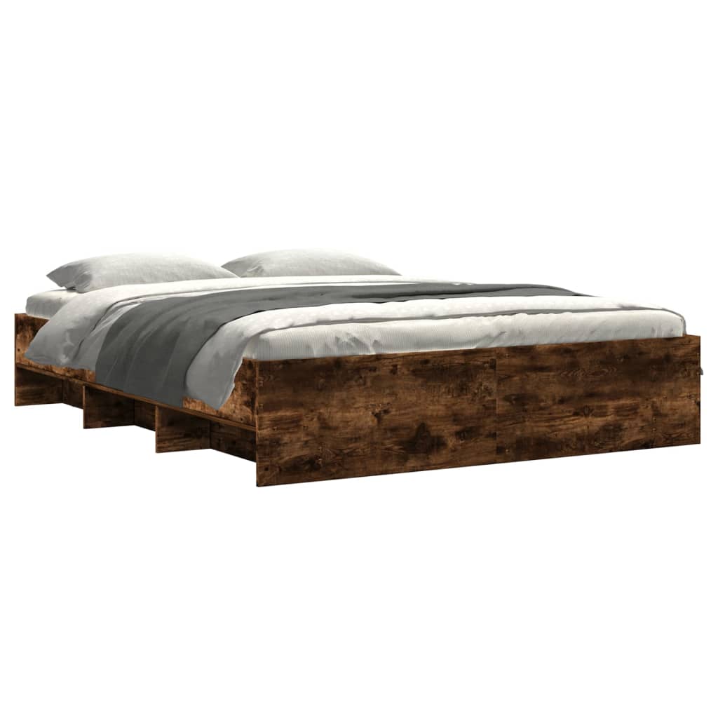 Modern Wooden Queen Size 160cm Bed Frame Base With Under Storage Space