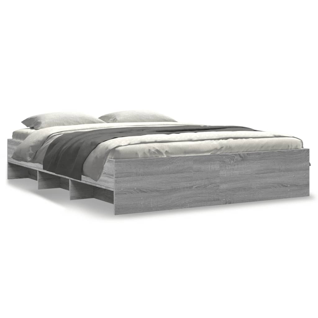 Modern Wooden Queen Size 160cm Bed Frame Base With Under Storage Space