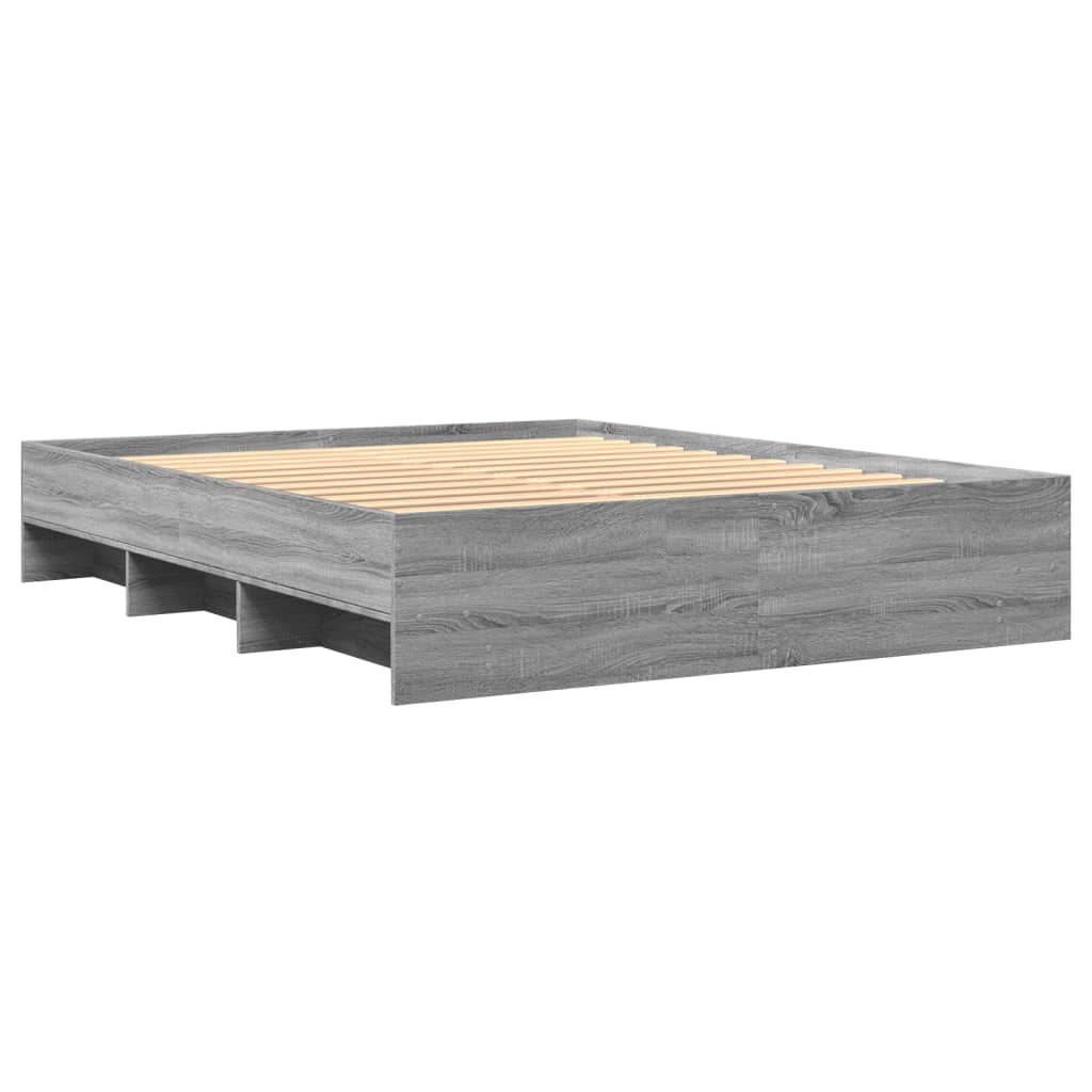 Modern Wooden Queen Size 160cm Bed Frame Base With Under Storage Space